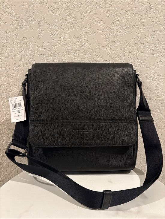Coach Other - Coach Houston Map Black Leather Crossbody Messenger Bag NWT